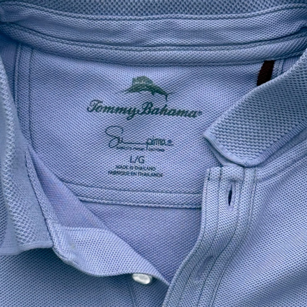 Tommy Bahama Mens Polo Shirt Lavender Short Sleeve Large - Picture 3 of 3